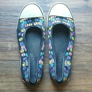 PunkRose | Black Skull Sneaker Flats